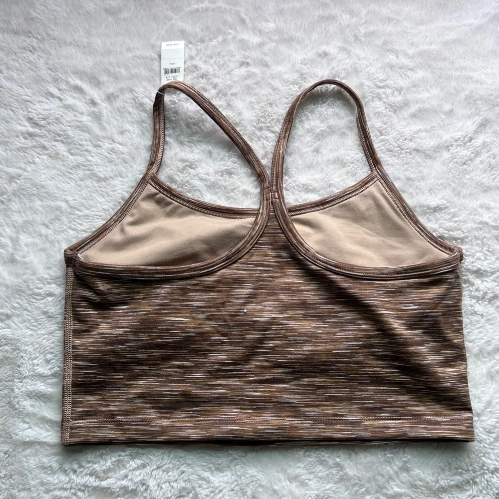 OFFLINE by Aerie The Hugger Space Dye Sports Bra Top Brown Large NWT 1078-216